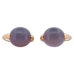 Orecchini POMELATTO 18k. Collezione LUNA in oro rosa 18k Pomellato e calcedonio.