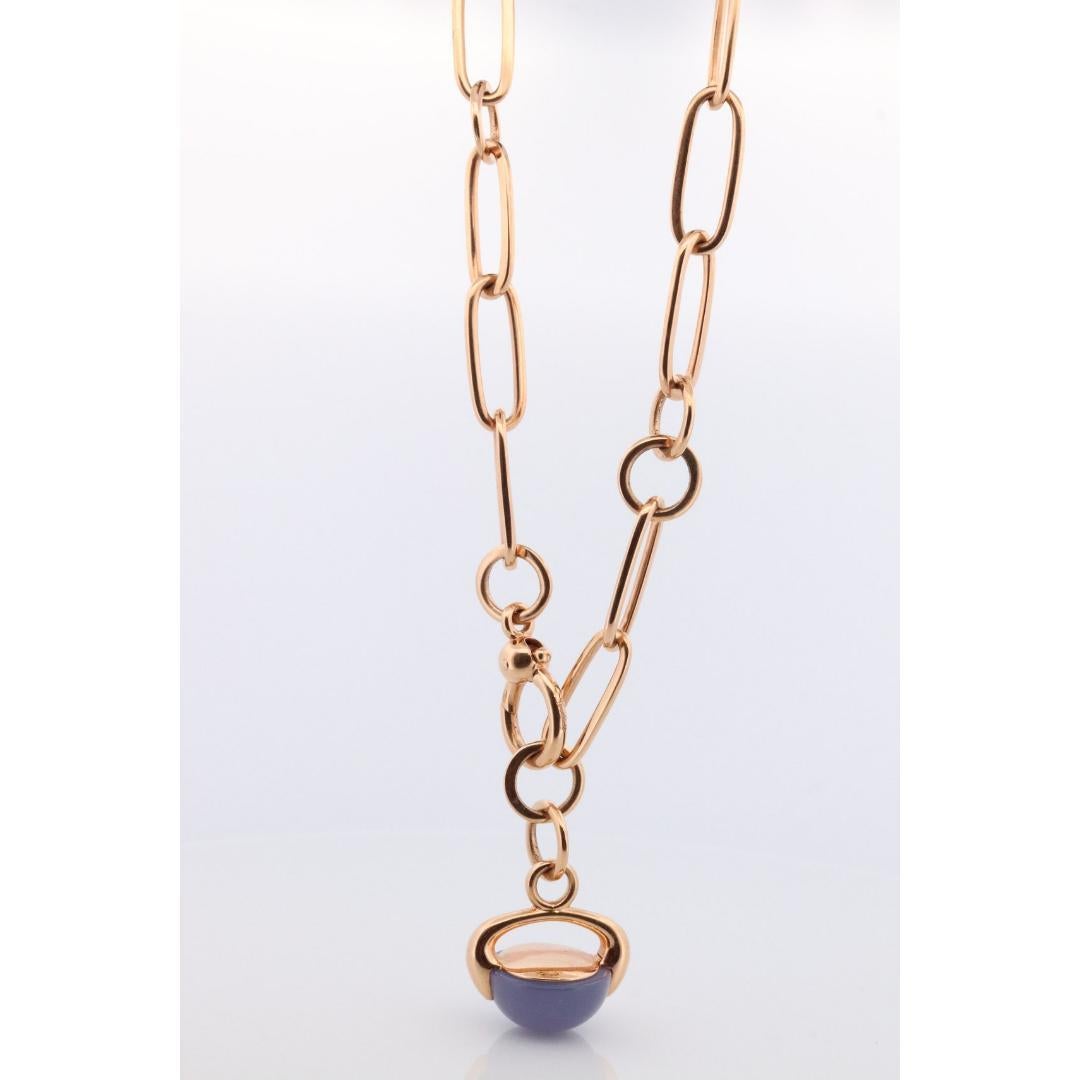 18 Karat POMELATTO Halskette. 18 Karat Roségold Pomellato Chalcedon LUNA Kollektion. im Zustand „Gut“ in Port Charlotte, FL