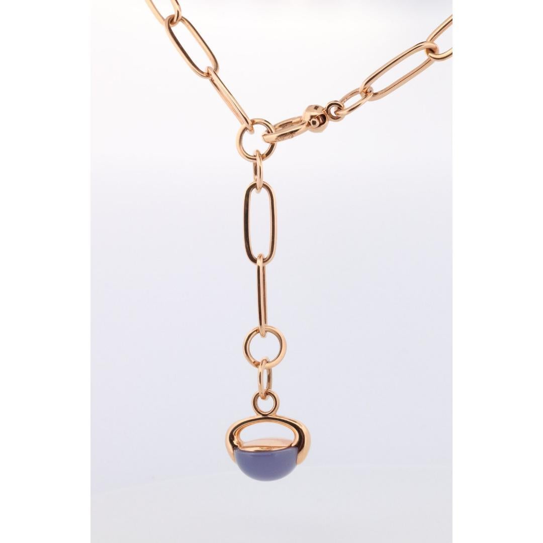 18 Karat POMELATTO Halskette. 18 Karat Roségold Pomellato Chalcedon LUNA Kollektion. Damen