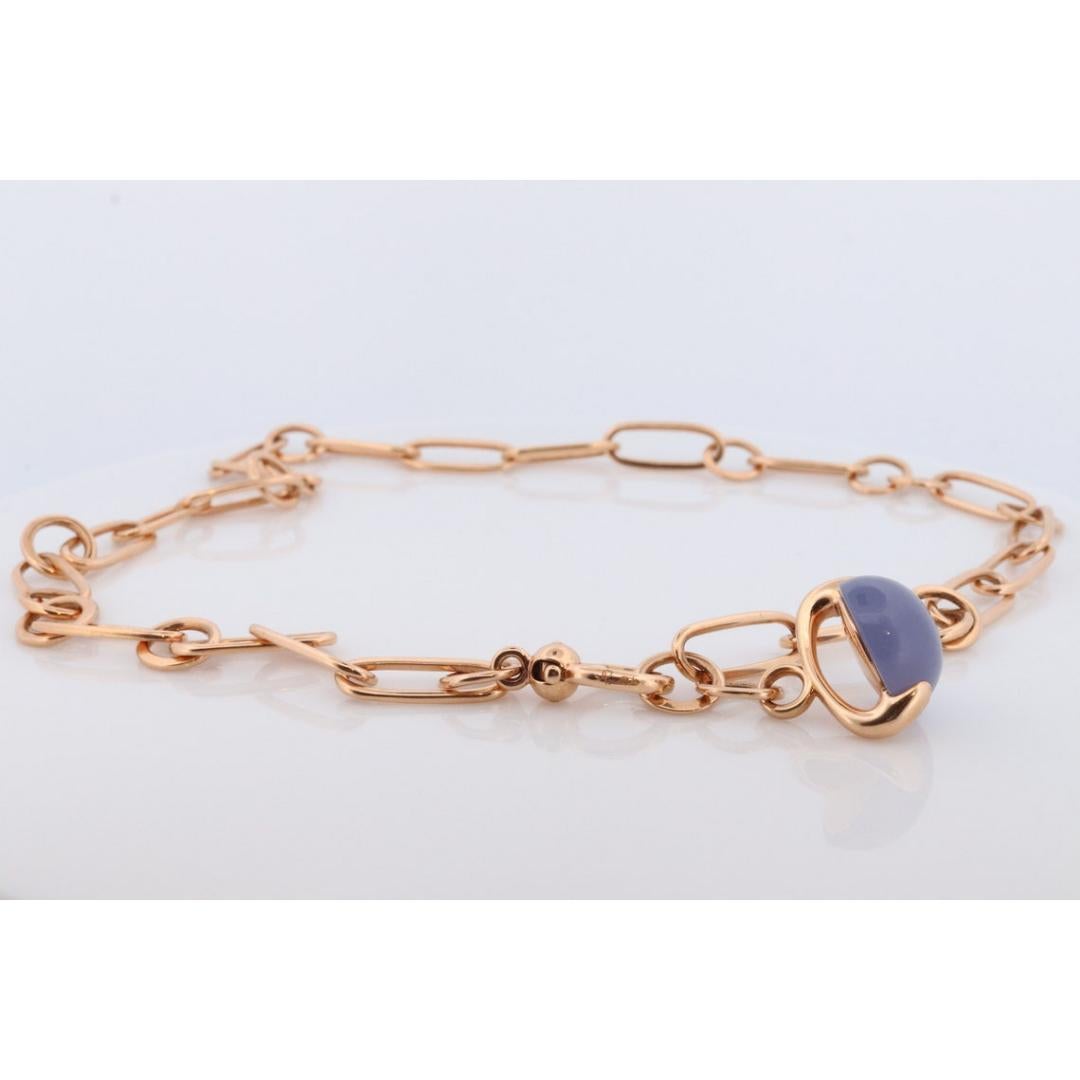18 Karat POMELATTO Halskette. 18 Karat Roségold Pomellato Chalcedon LUNA Kollektion. 1