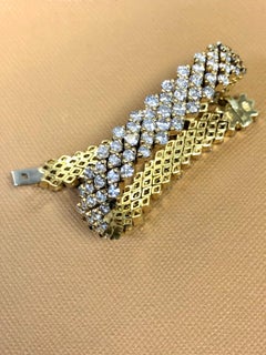 18K Prong Set Wide Diamond Bracelet 10.80cttw