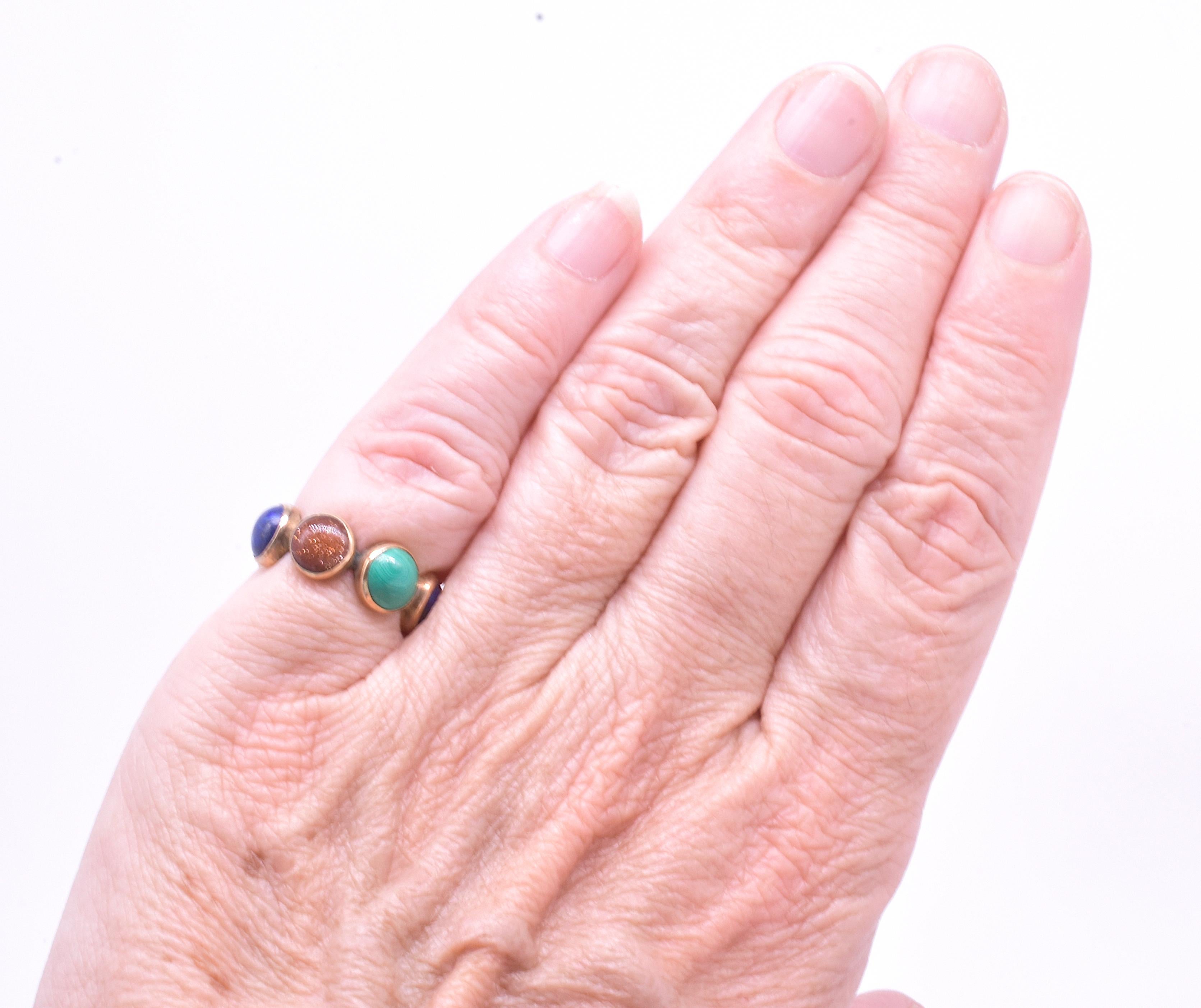 18k Seltener georgianischer Planeten-Eternity-Ring, um 1830 Damen