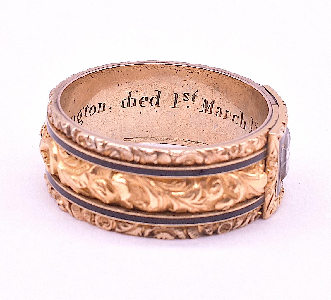 18K Regency Period Memorial Band, Dated March 1  1830 1