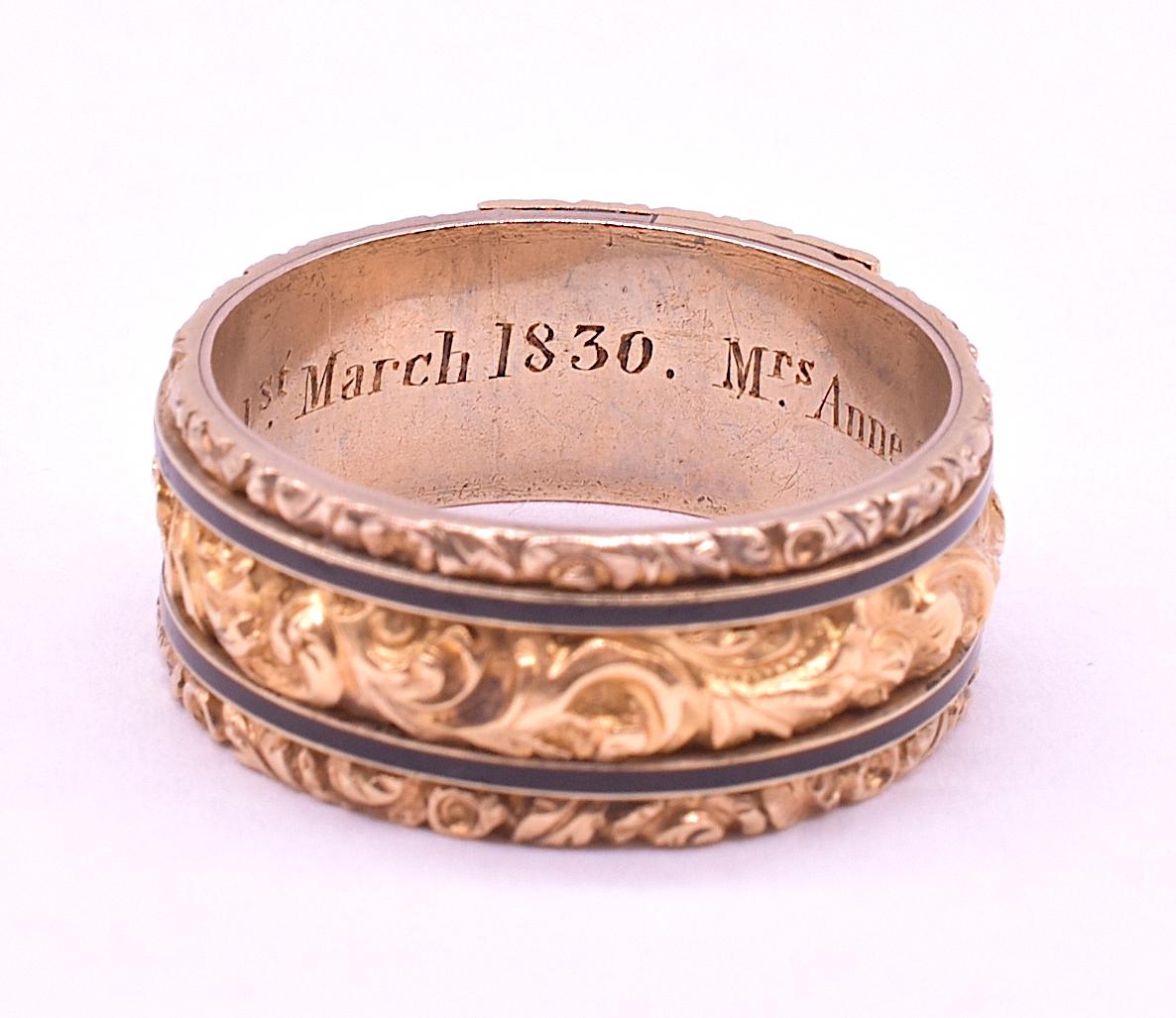 18K Regency-Periode Gedenkband, datiert 1. März  1830 3