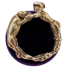 18K Renaissance Revival Style Hunter, Boar and Dogs Ring