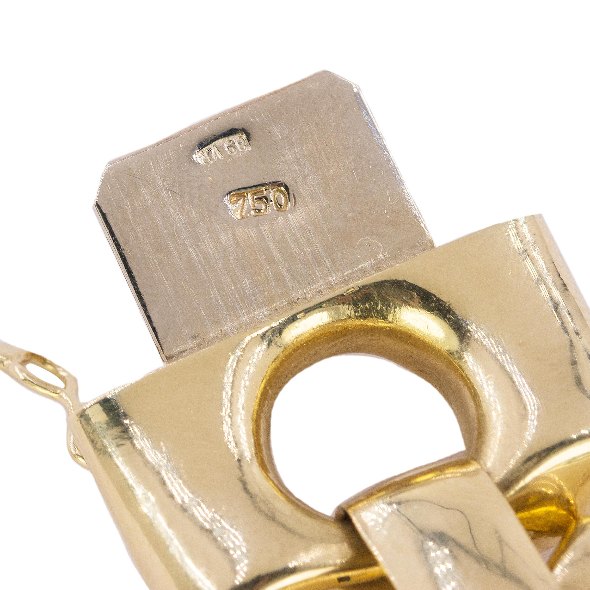 Bracelet en or massif 18 carats d'époque rétro Unisexe en vente