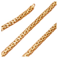 18K Retro popcorn chain - Italian solid gold necklace - 22.8 gram - 16.7 inch