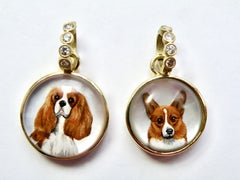 Colgante Corgi de Cristal Reverso 18k