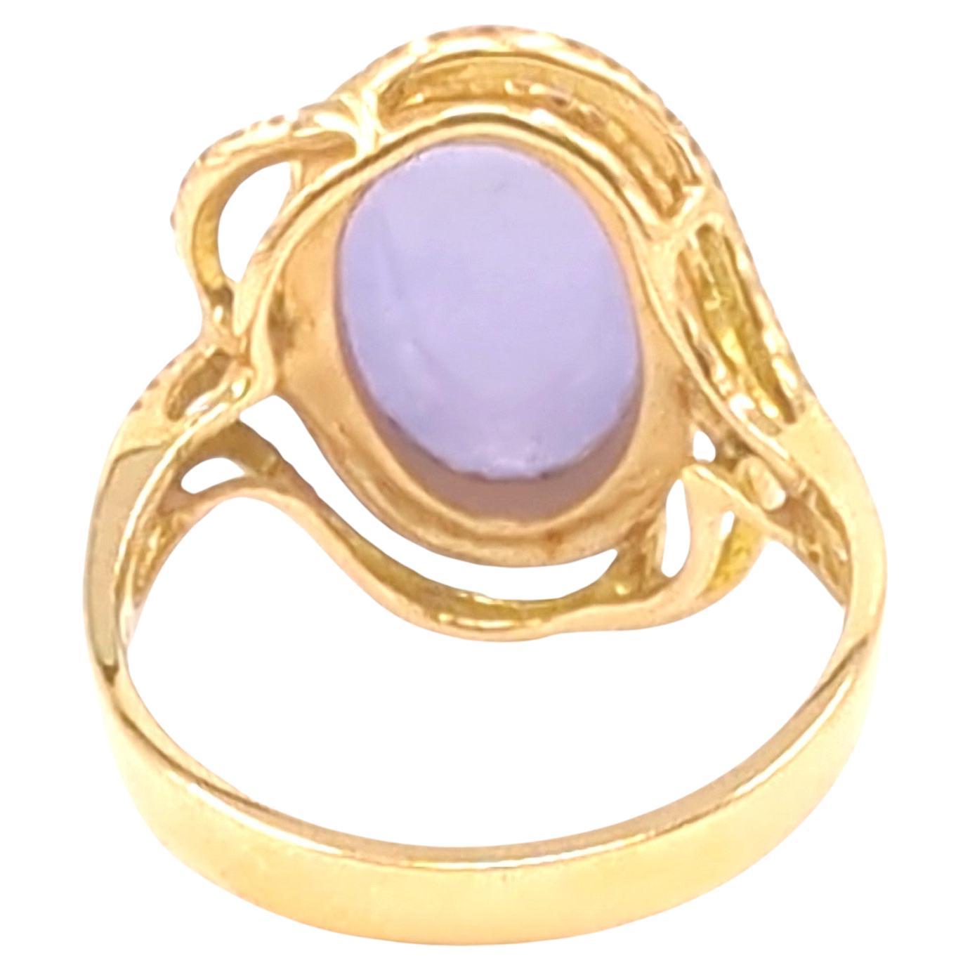 Artisan 18K RG Lavender Jadeite Diamond Ring A-Grade, GIA Gemologist Appraisal Sz 7 For Sale