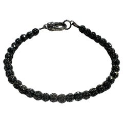 Bracciale tennis in oro rodiato nero 18 carati con 6,5 carati di diamanti neri incrostati