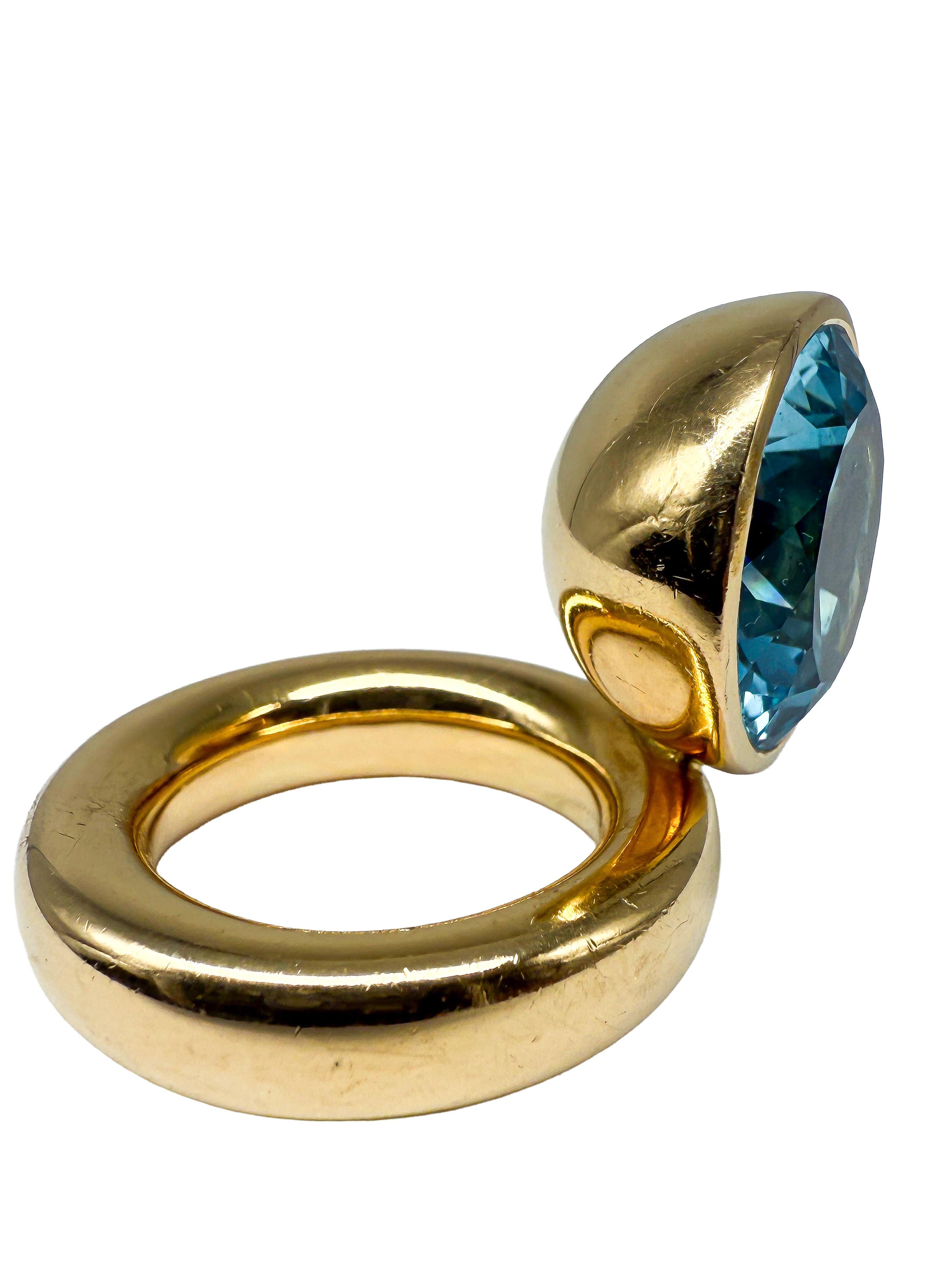 18K ring and necklace set with aquamarine In Good Condition For Sale In Berlin, DE