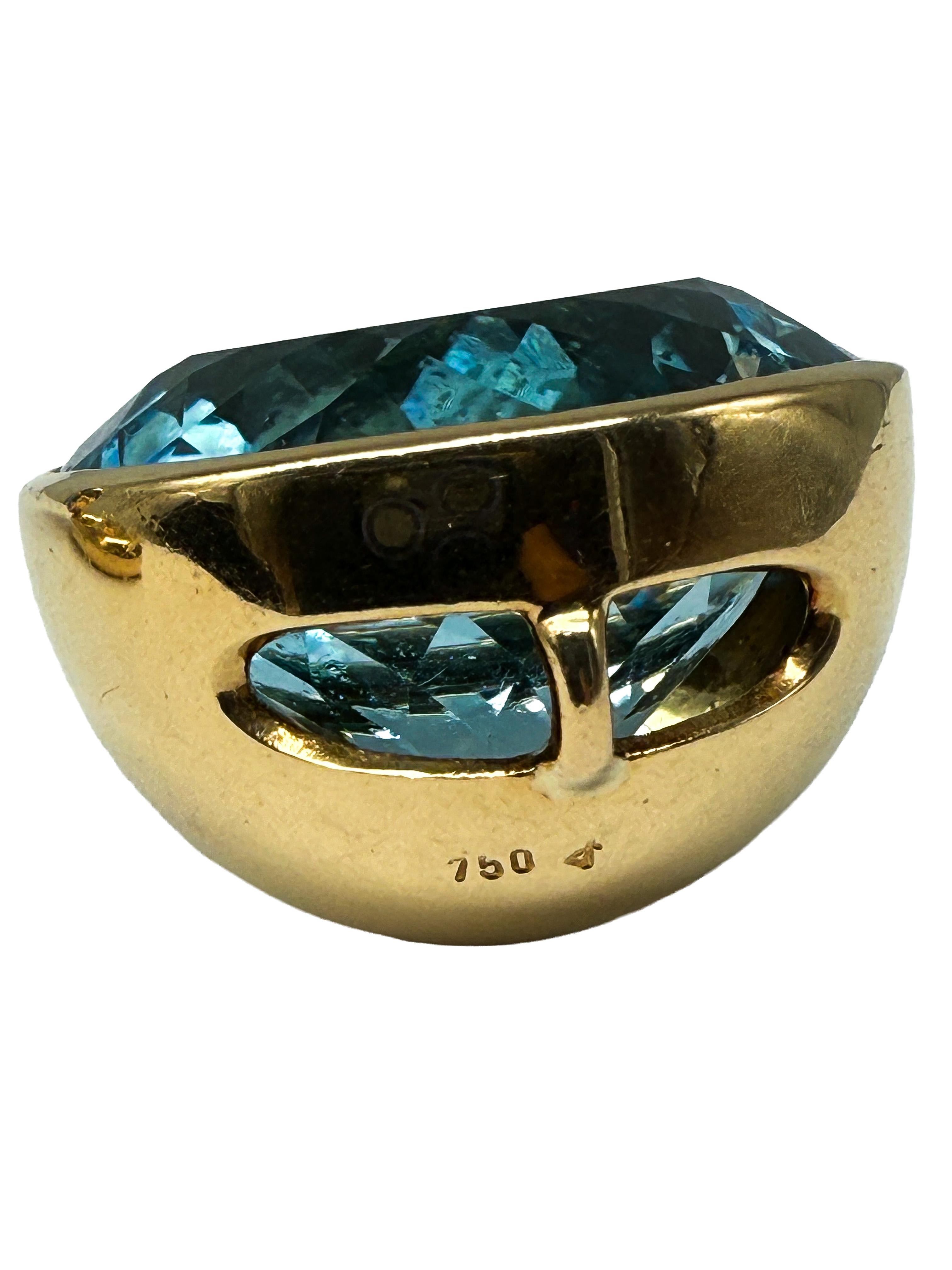 18K ring and necklace set with aquamarine For Sale 2