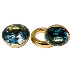 18K ring and necklace set with aquamarine