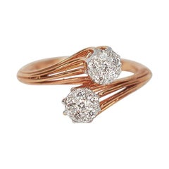 Anello 18k Anello in oro rosa Anello con diamanti Anello a grappolo di Pass Ring