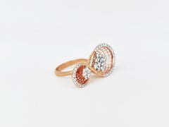 18k Ring Rose Gold Ring Diamond Ring Fancy Gold Diamond Ring