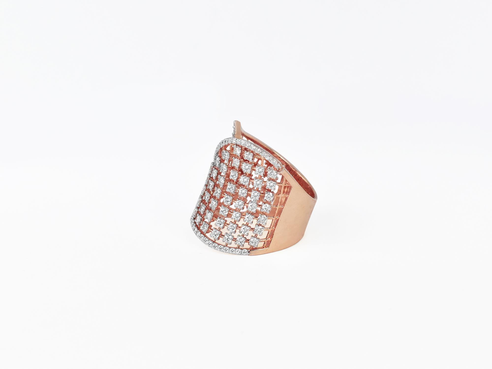18 Karat Ring Roségold Diamantring mit Diamantring aus Fancy Gold (Zeitgenössisch) im Angebot