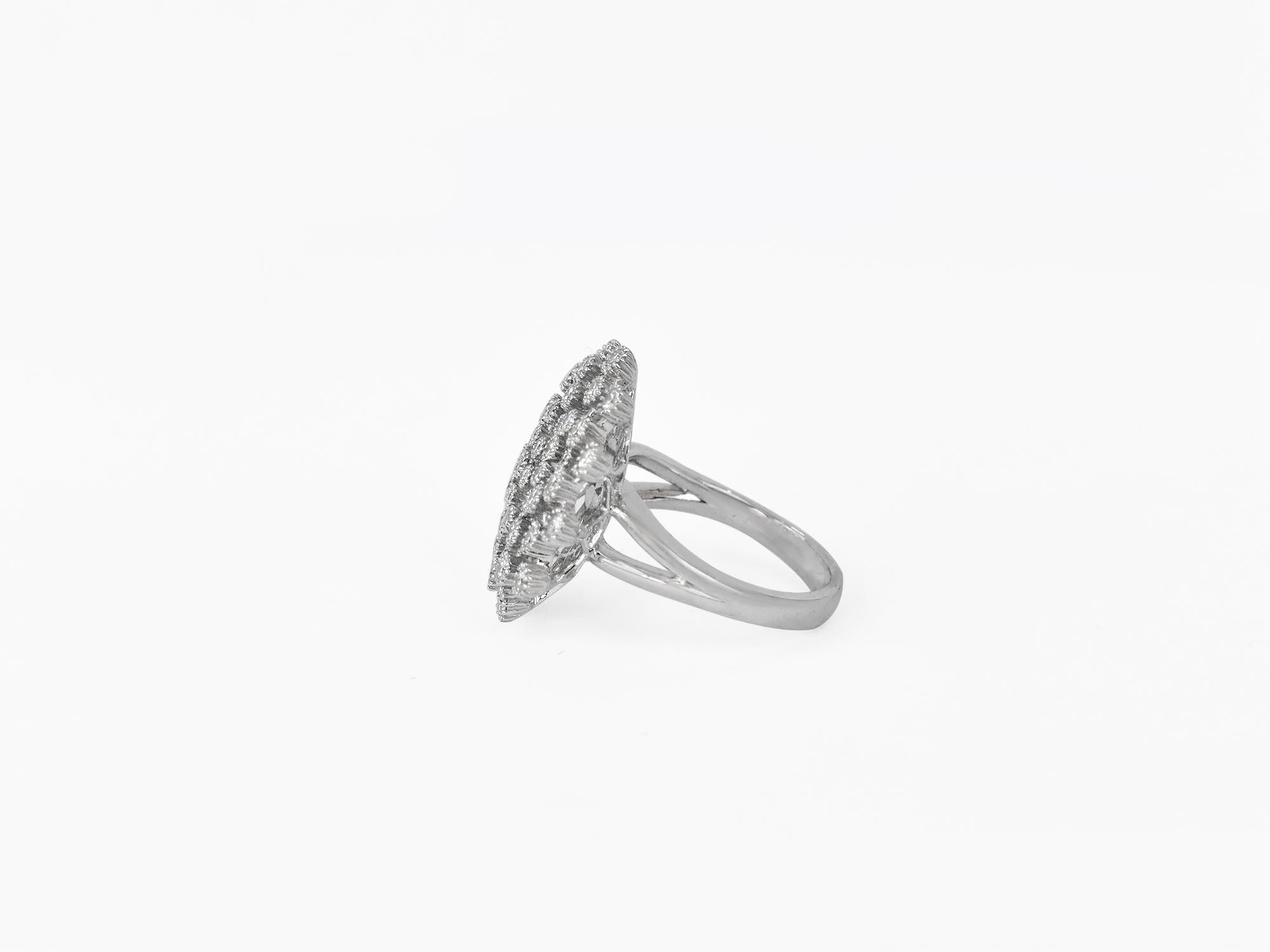 Art Deco 18k Ring White Gold Ring Diamond Ring Fancy Gold Diamond Ring For Sale