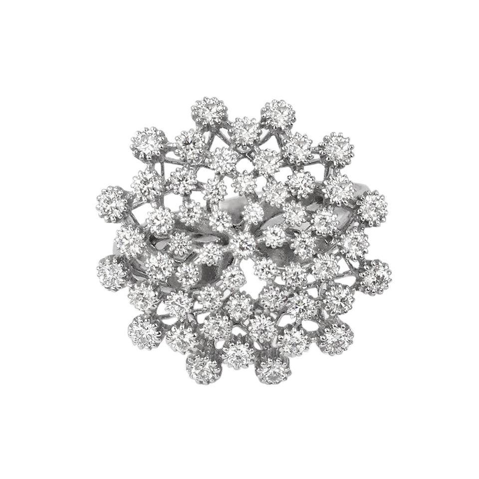 18 Karat Ring Weißgold Diamantring mit Fancy Gold-Diamant