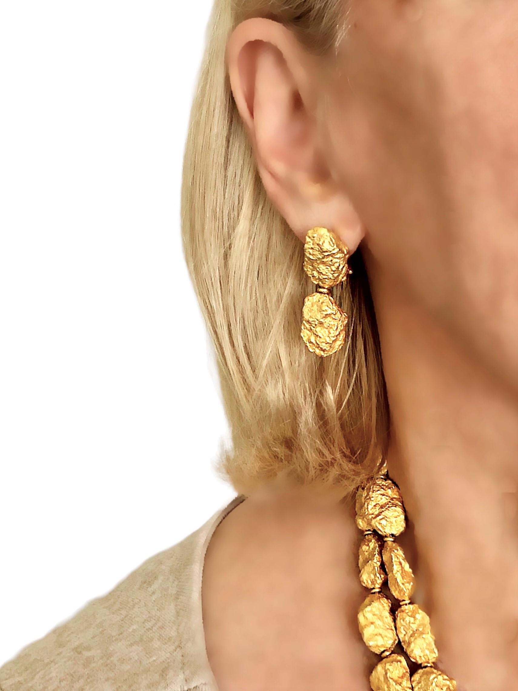 Women's 18K Roberto Coin Chunky Gold Nugget Earrings