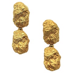 18K Roberto Coin Chunky Gold Nugget Earrings