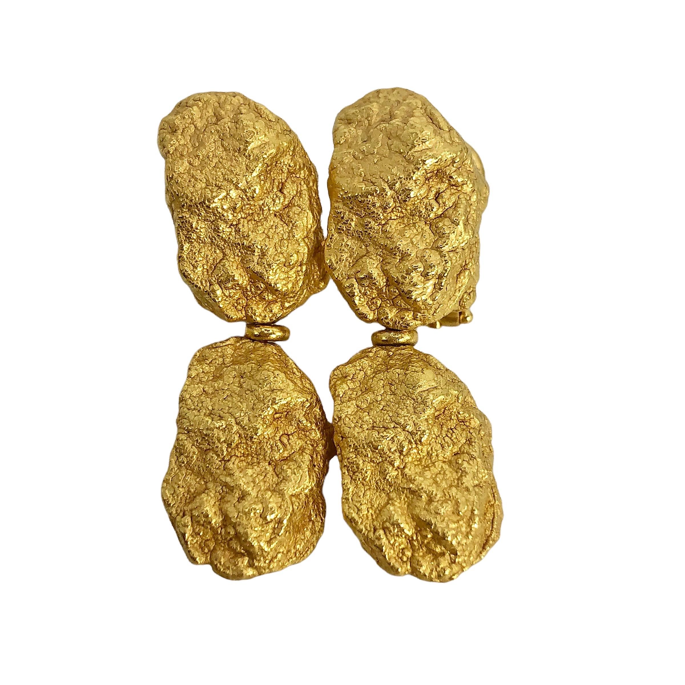 18K Roberto Coin Chunky Gold Nugget Necklace, Double Strand 2