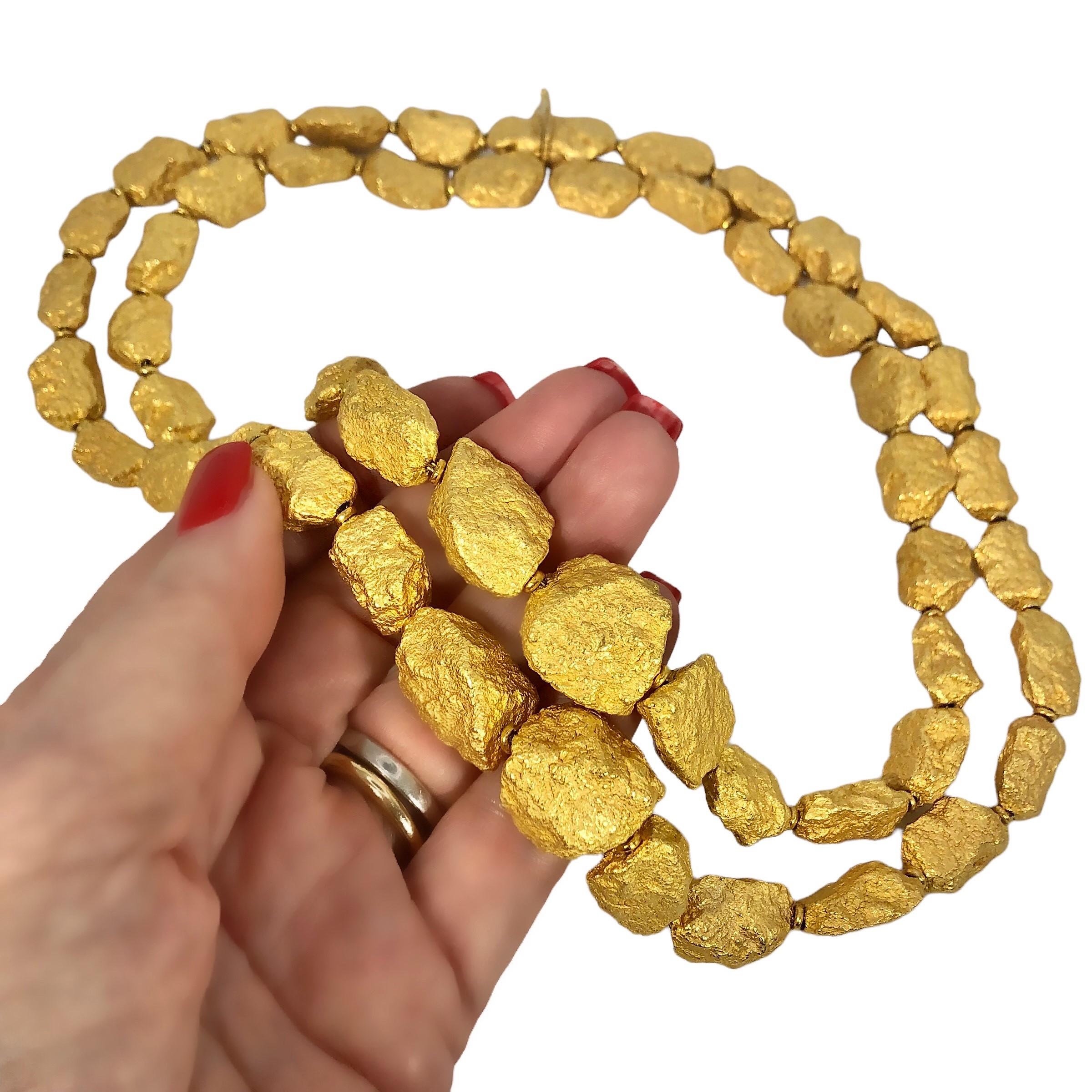 Women's 18K Roberto Coin Chunky Gold Nugget Necklace, Double Strand