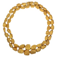 18K Roberto Coin Chunky Gold Nugget Necklace, Double Strand