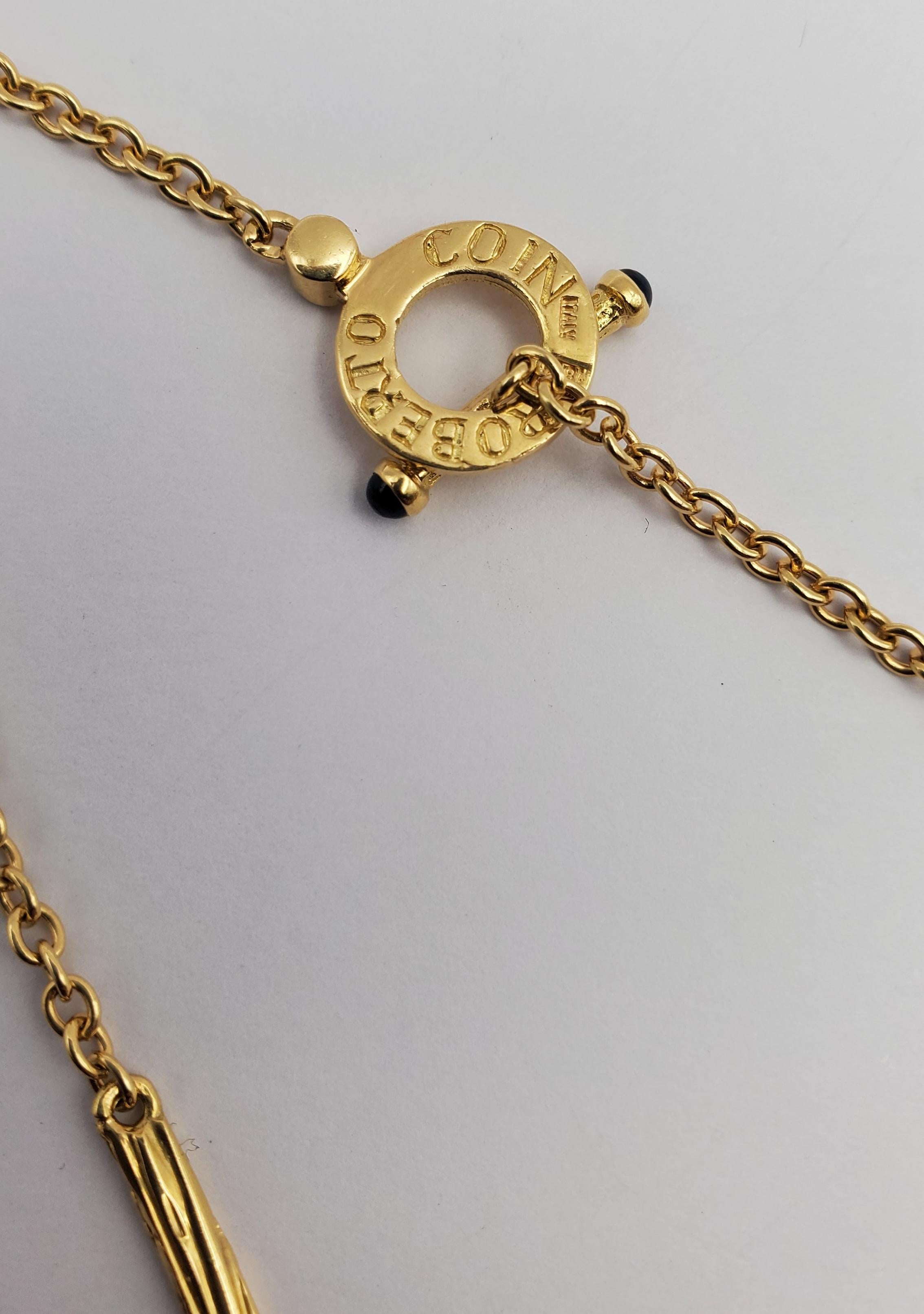 18k Roberto Coin Diamond Gold Heart Necklace from Elefantino Collection In Good Condition For Sale In Pittsburgh, PA