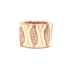 18K Roberto Coin Flexible Diamond Enamel Ring Yellow Gold