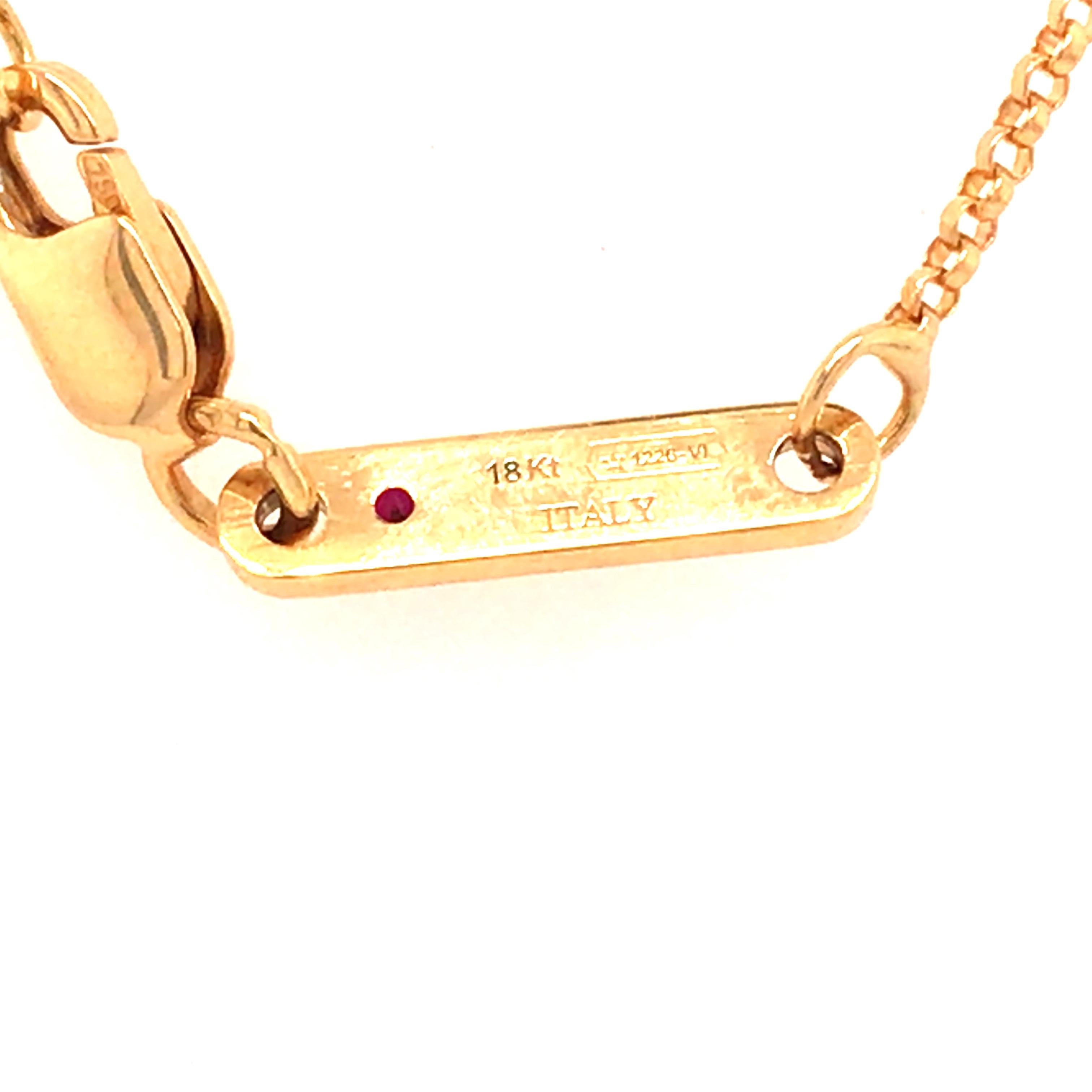 18K Roberto Coin Square Mother of Pearl Necklace Yellow Gold For Sale 1