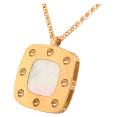 18K Roberto Coin Square Mother of Pearl Necklace Yellow Gold