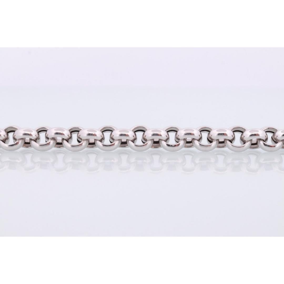 Bracciale a catena ROLO 18K. Bracciale a catena Rolo rotondo grande PUFFED. Oro bianco 18k in vendita 2