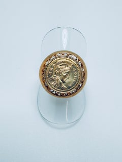 18K Roman Coin Ring Replica