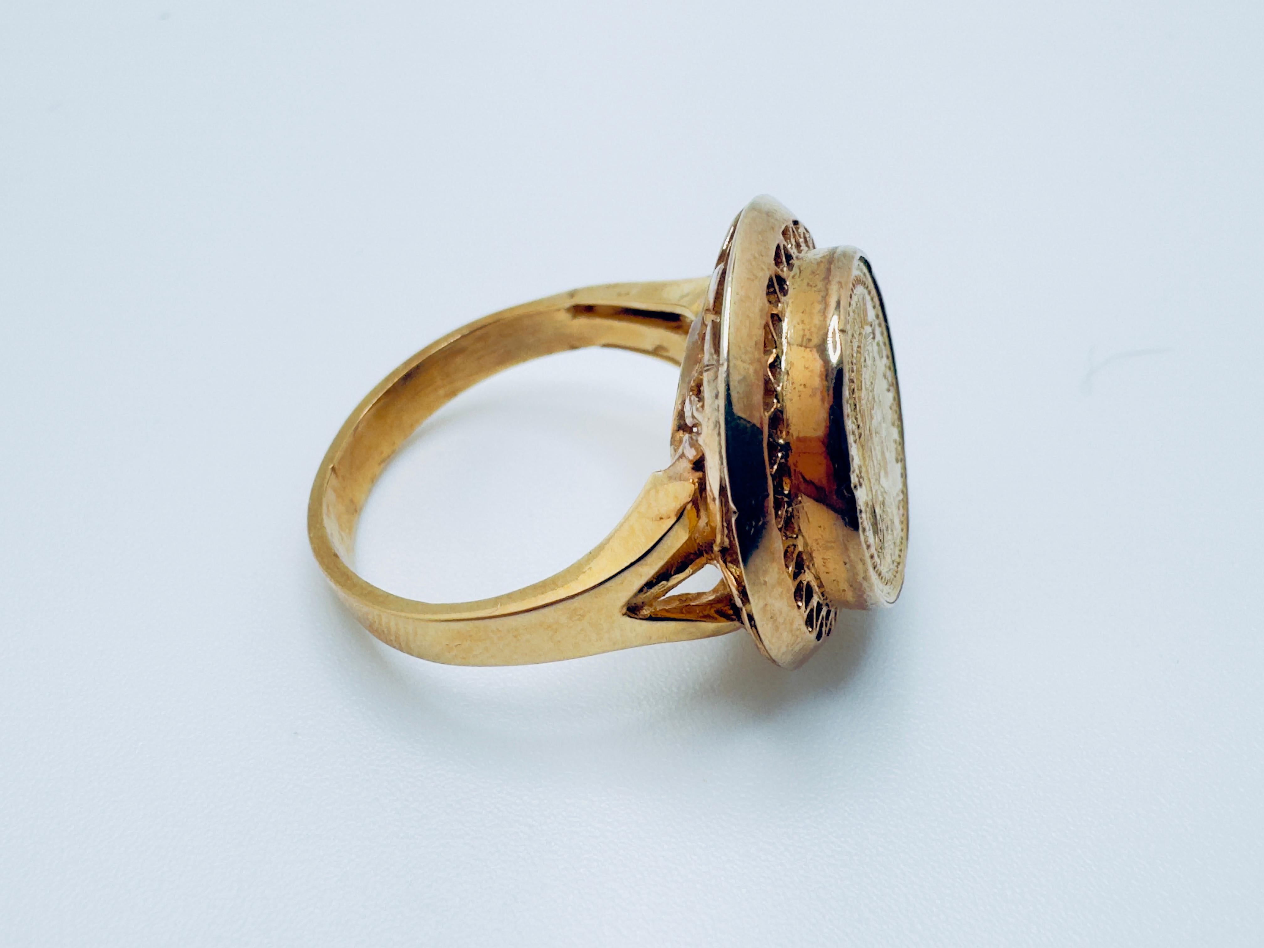 18K Roman Coin Ring Replica In Good Condition For Sale In Palm Desert, CA