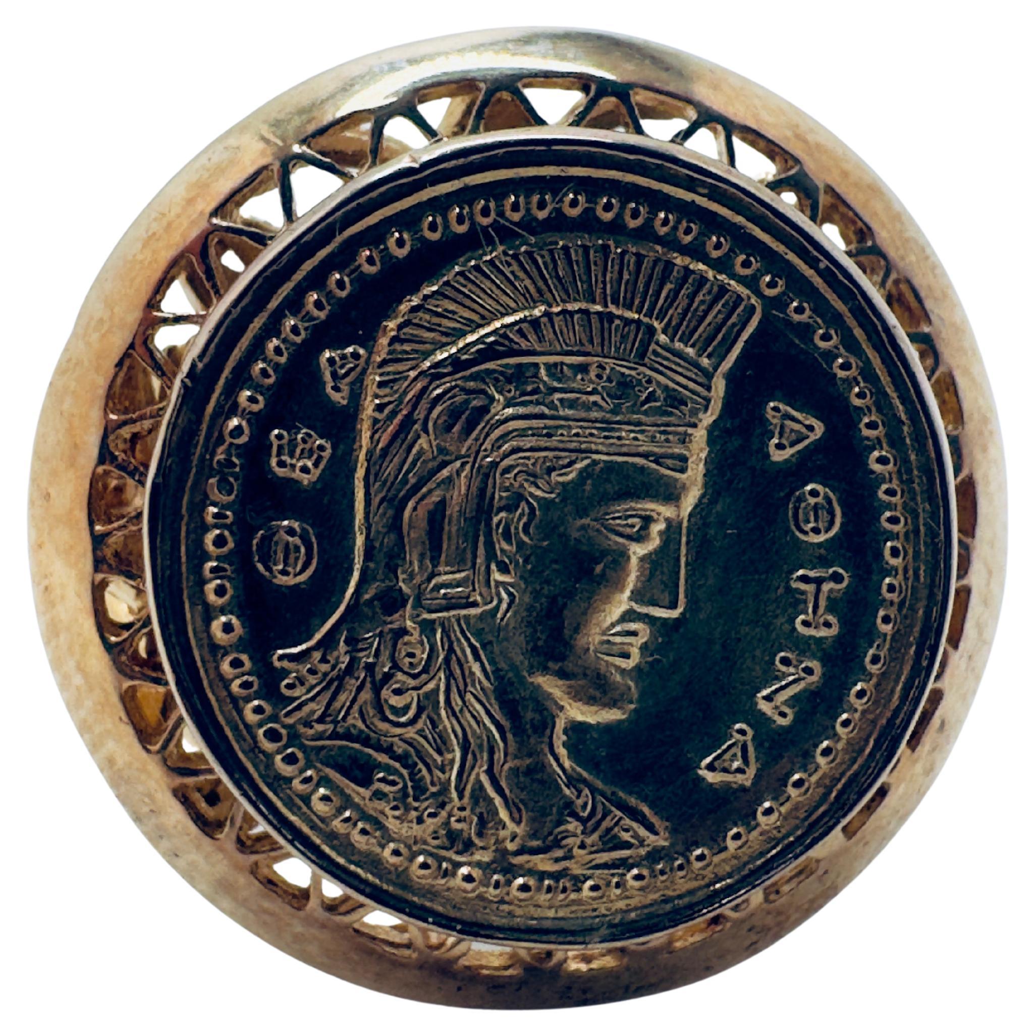 18K Roman Coin Ring Replica For Sale