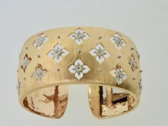 18K Rose and White Gold 1 ct. of fine Diamond Bangle Bracelet, Circa 1990