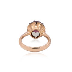 18k Rose and White Gold, Black Diamonds, Pink Tourmaline