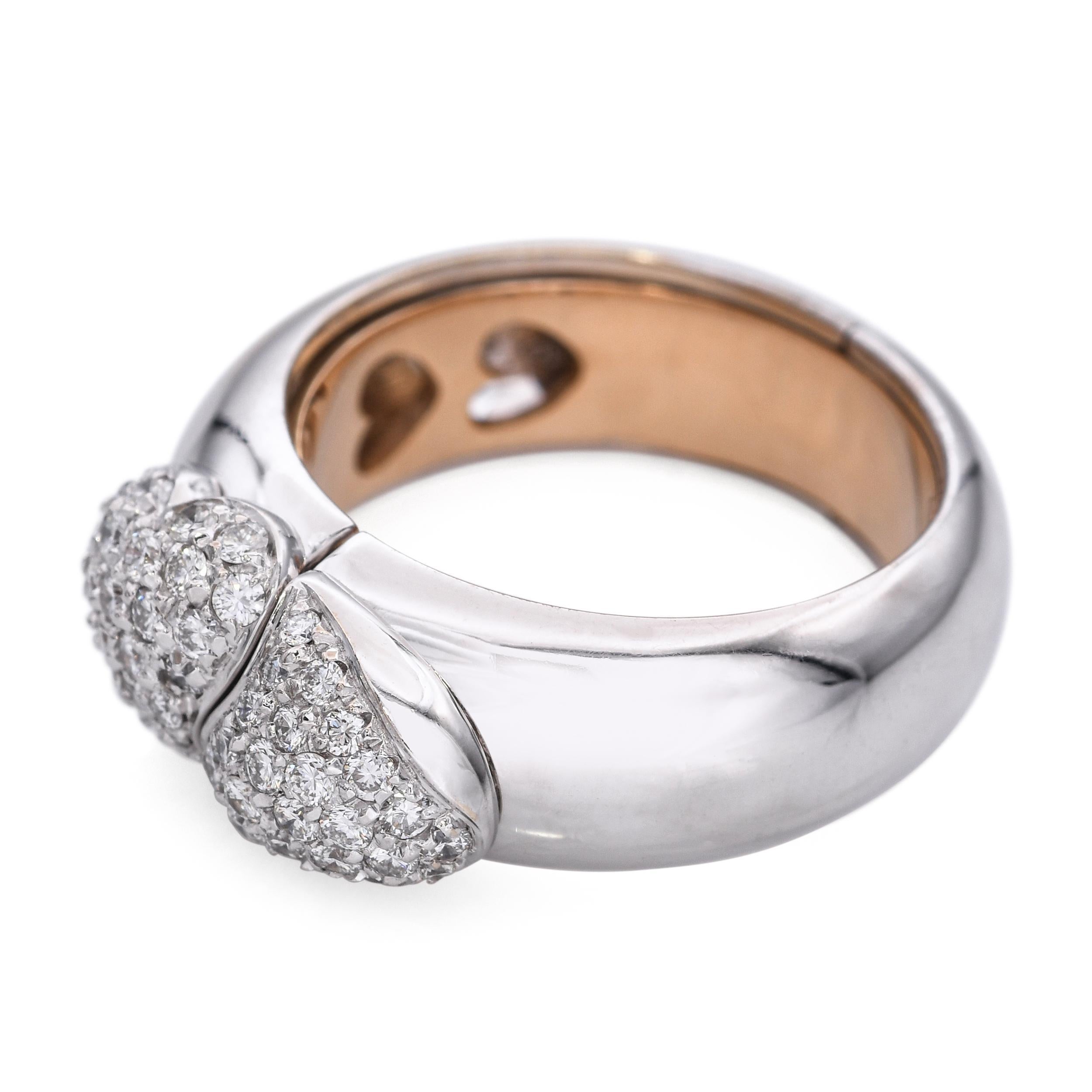 Bague I Love You en or rose et blanc 18k avec diamants Bon état - En vente à New York, NY