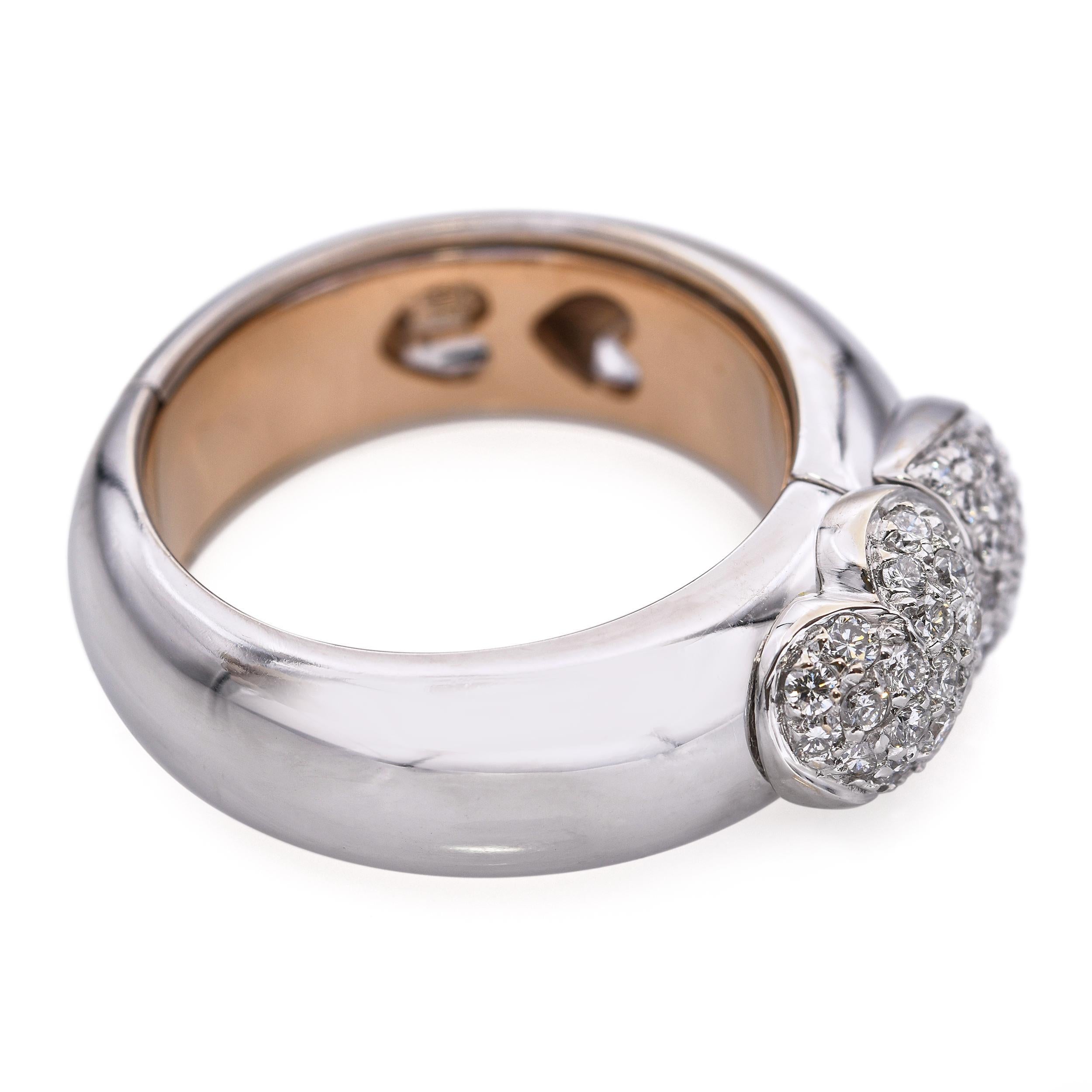 Bague I Love You en or rose et blanc 18k avec diamants Pour femmes en vente