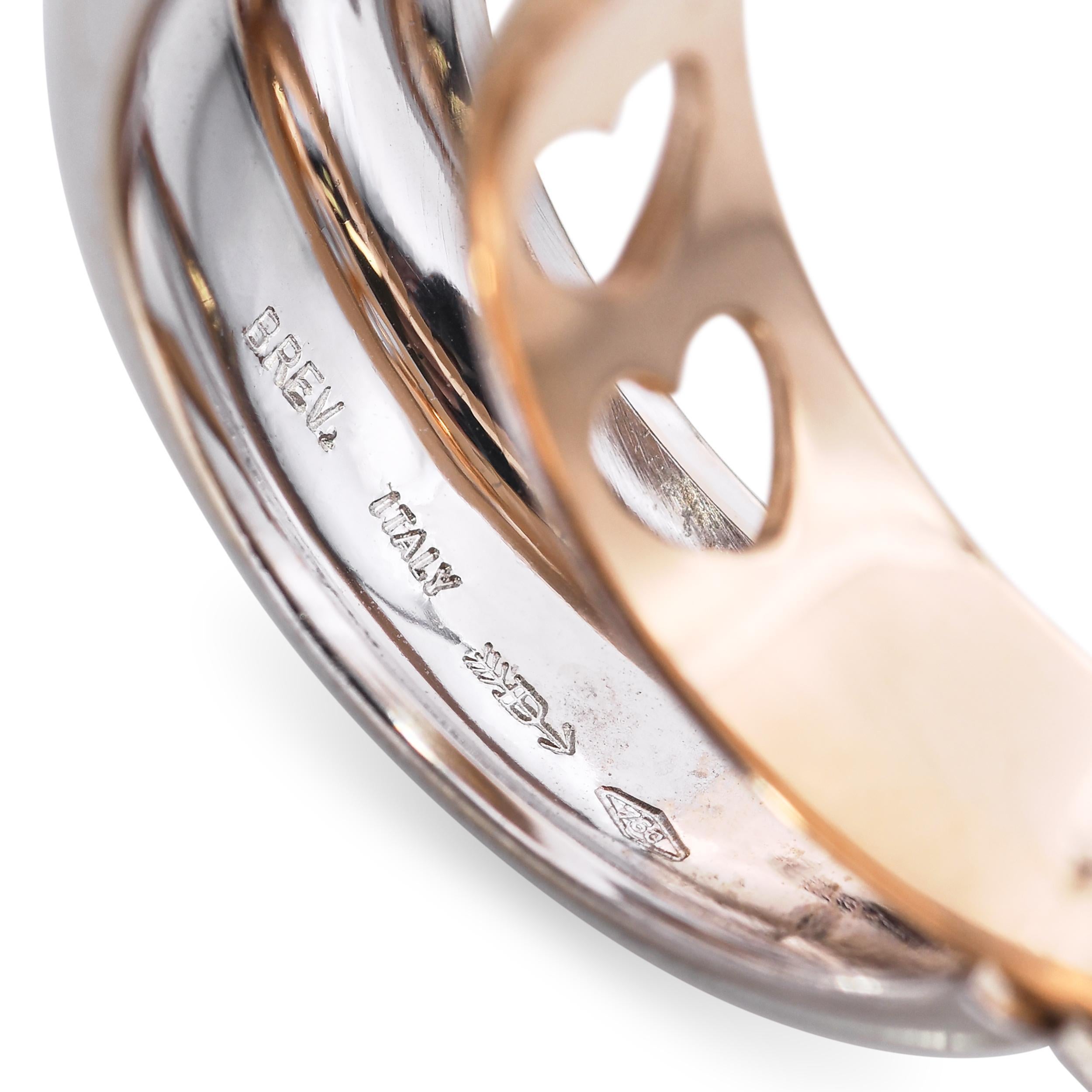 Bague I Love You en or rose et blanc 18k avec diamants en vente 2