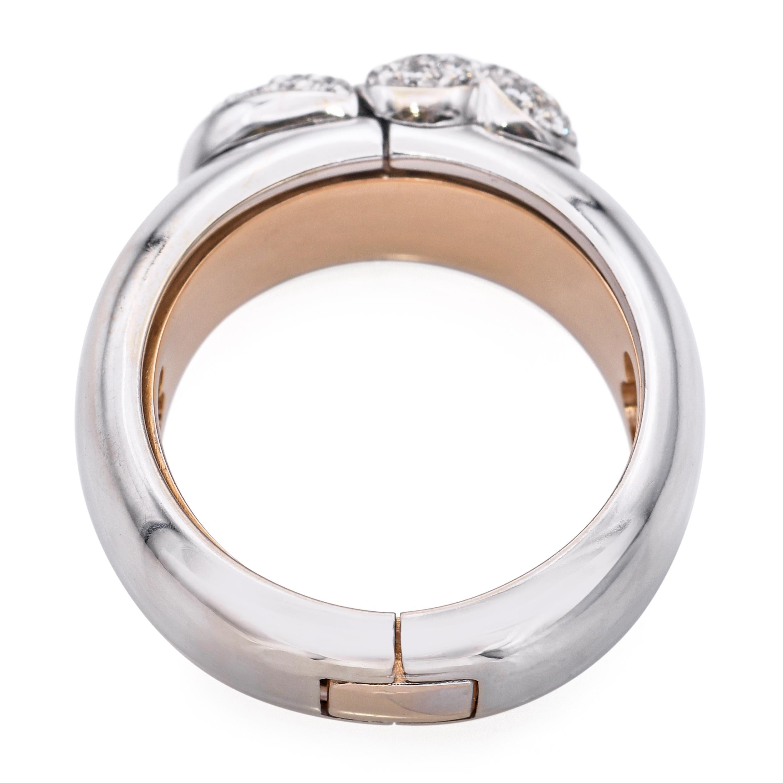 Bague I Love You en or rose et blanc 18k avec diamants en vente 3