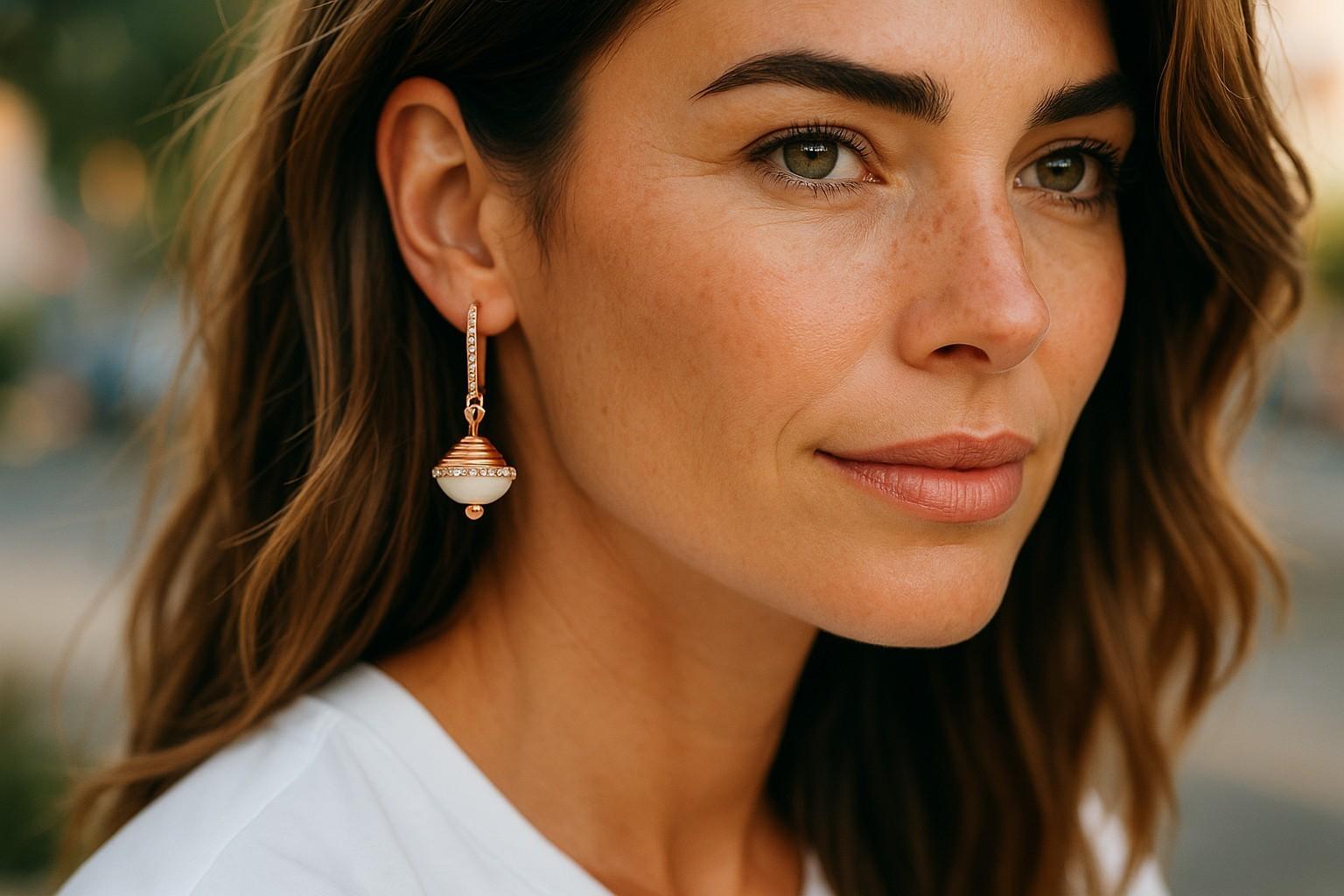 Orecchini a goccia con diamante smaltato in oro rosa e bianco 18K da 1,70 carati, 1,30 pollici in vendita 5
