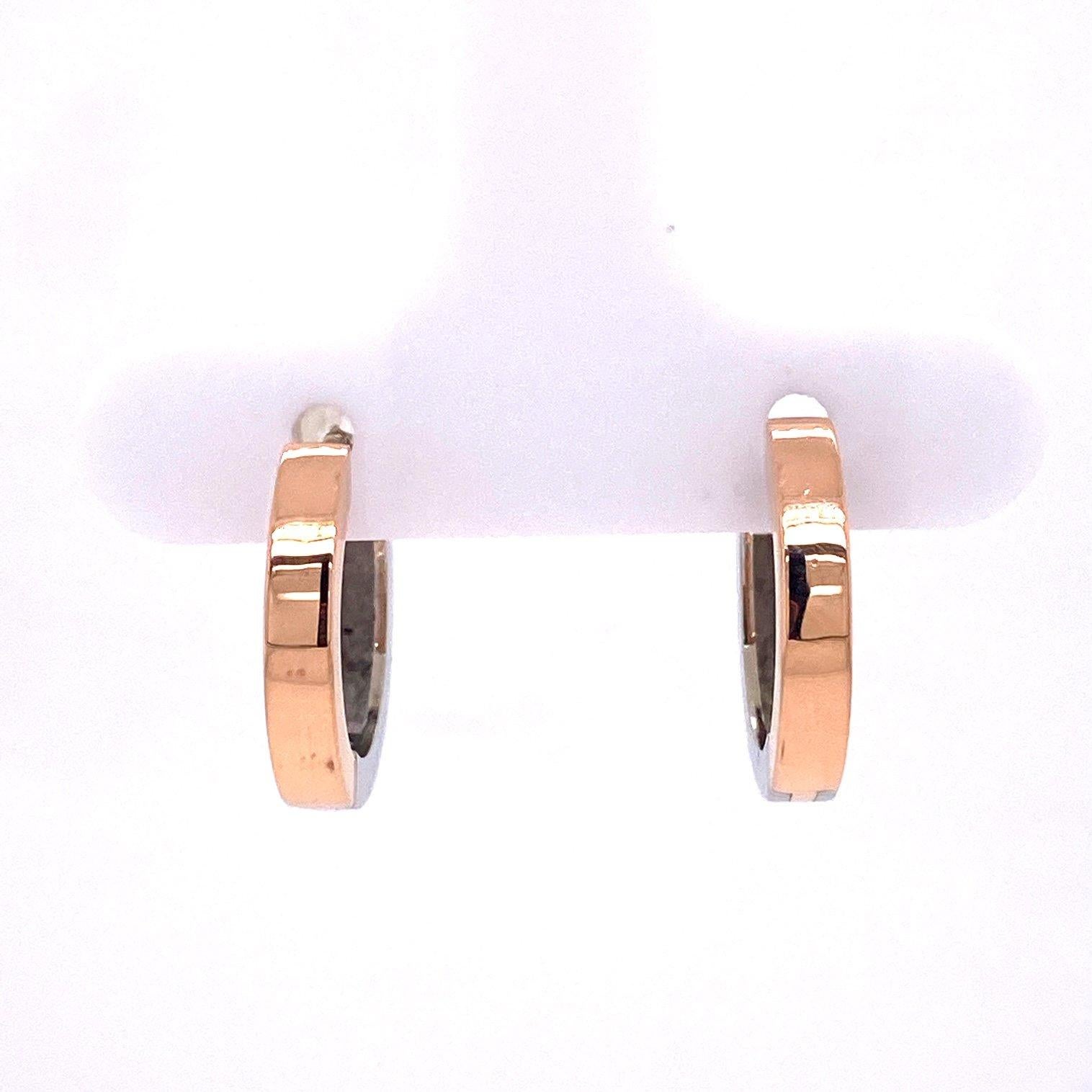 Women's 18k Rose and White Gold Reversible Hoops with Opal Butterfly Jackets
