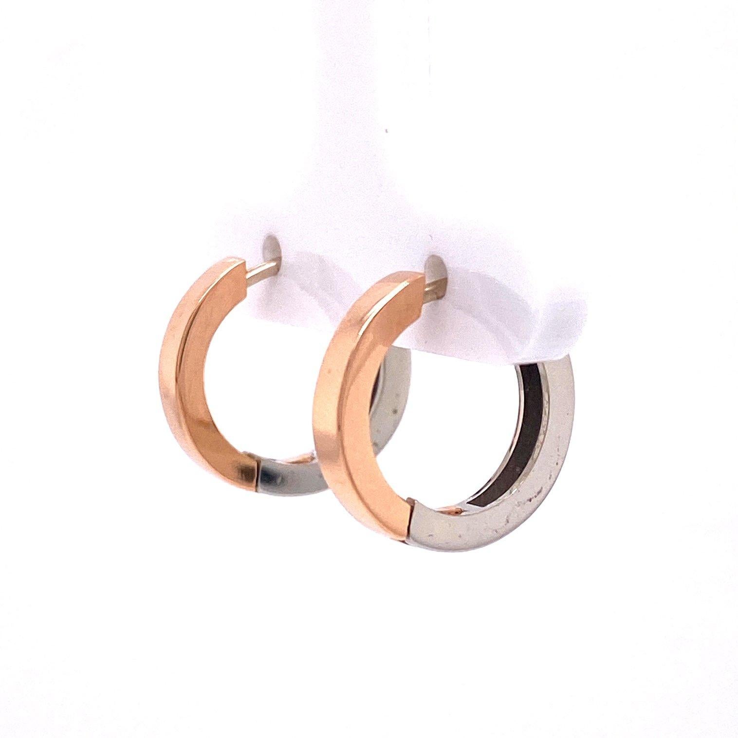 18k Rose and White Gold Reversible Hoops with Opal Butterfly Jackets 2