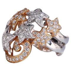 Anillo Motivo Estrella de Oro Rosa y Blanco de 18 quilates con 1,66 quilates de diamantes
