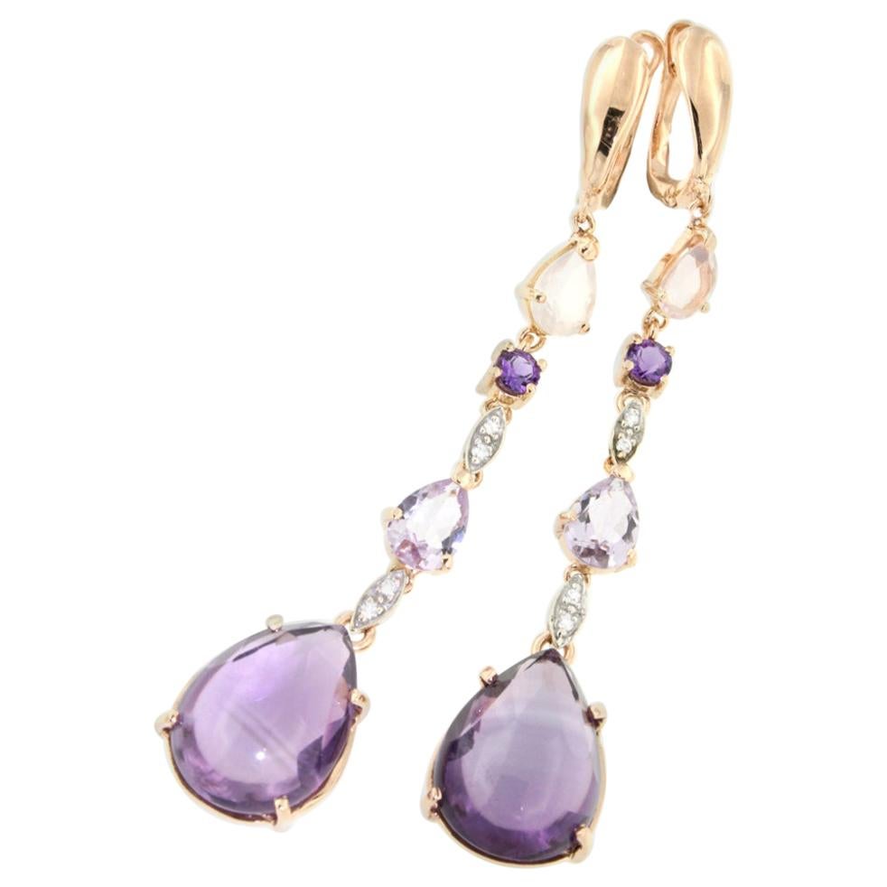 PINK CAVIAR 0.26ct Pink Diamond Earrings in 9ct White & Rose Gold