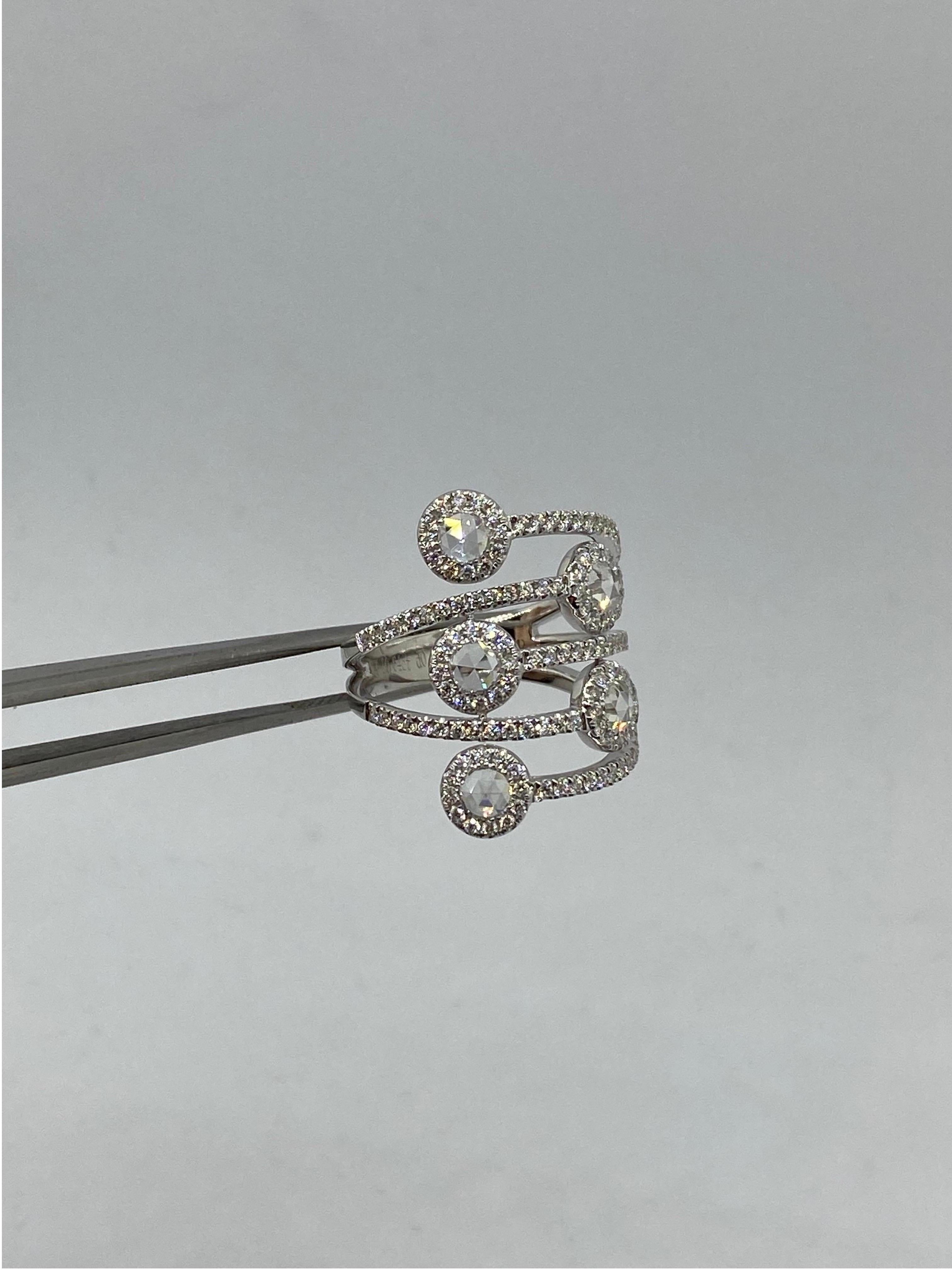 18k Rose Cut Diamond Ring In New Condition For Sale In Hong Kong, CN