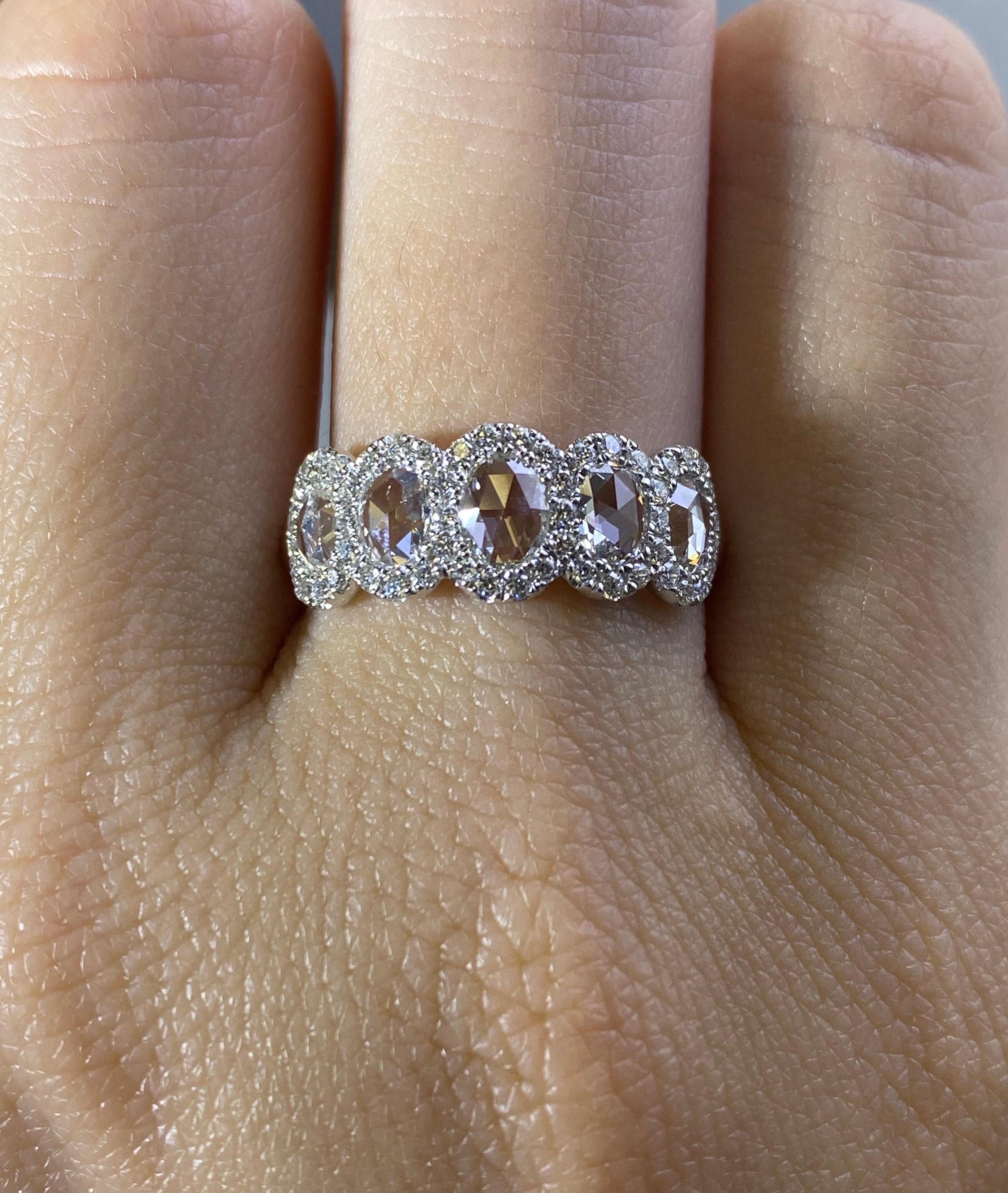 18K Rose Cut Diamond Ring In New Condition For Sale In Hong Kong, CN