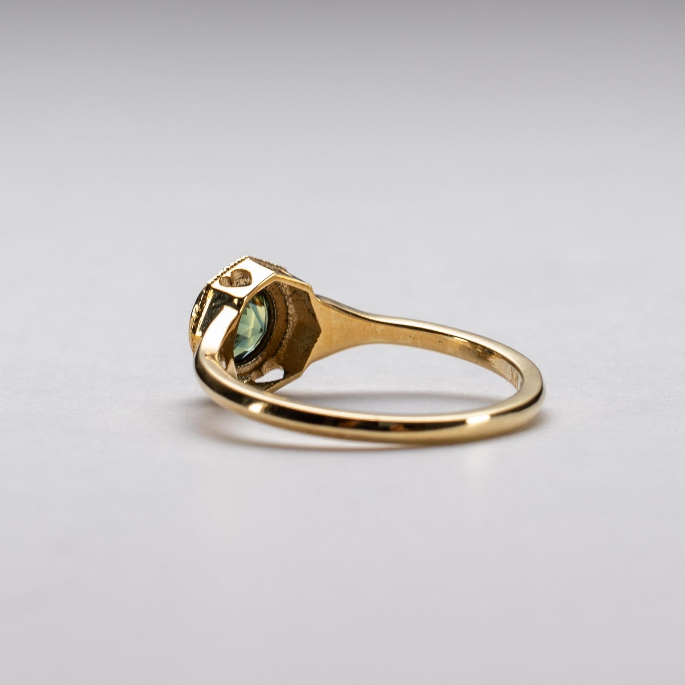 18K Rose Cut Sapphire Ring (Zeitgenössisch) im Angebot