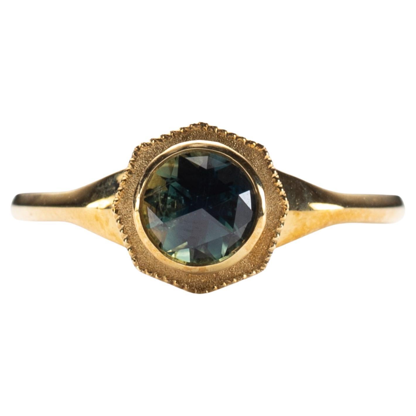 18K Rose Cut Sapphire Ring